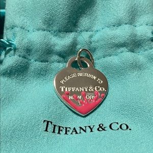 Tiffany & Co RTT pink splash heart tag charm